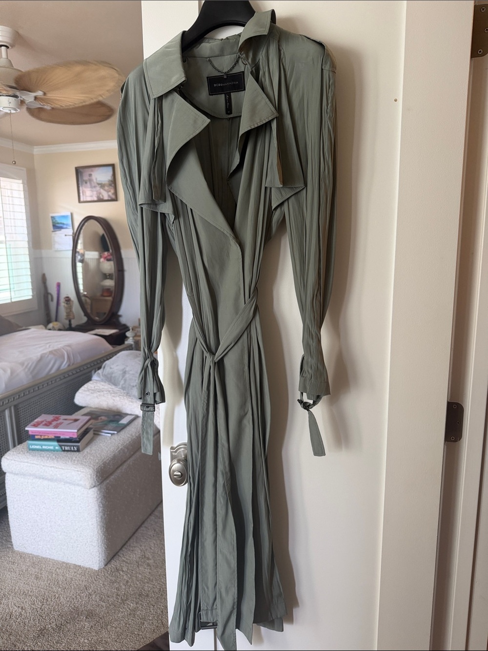 Sage Green Long Sleeve Wrap Dress